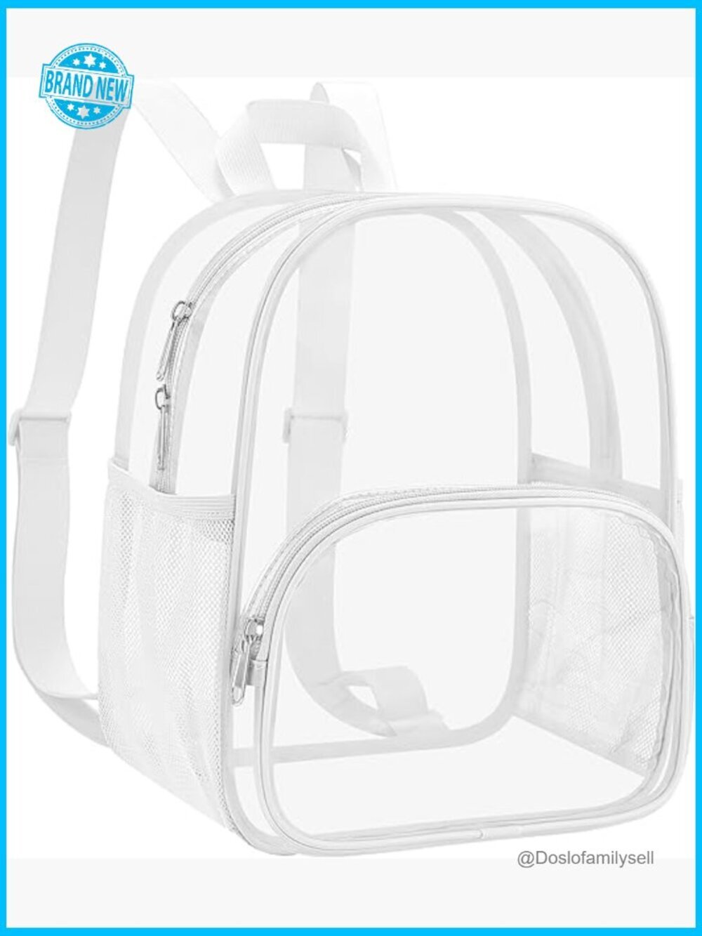 Clear Backpack Stadium Approved Waterproof Daypack with Front Pocket